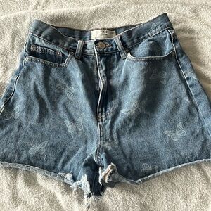 Blue Butterfly Boyfriend High Rise shorts from Ardene